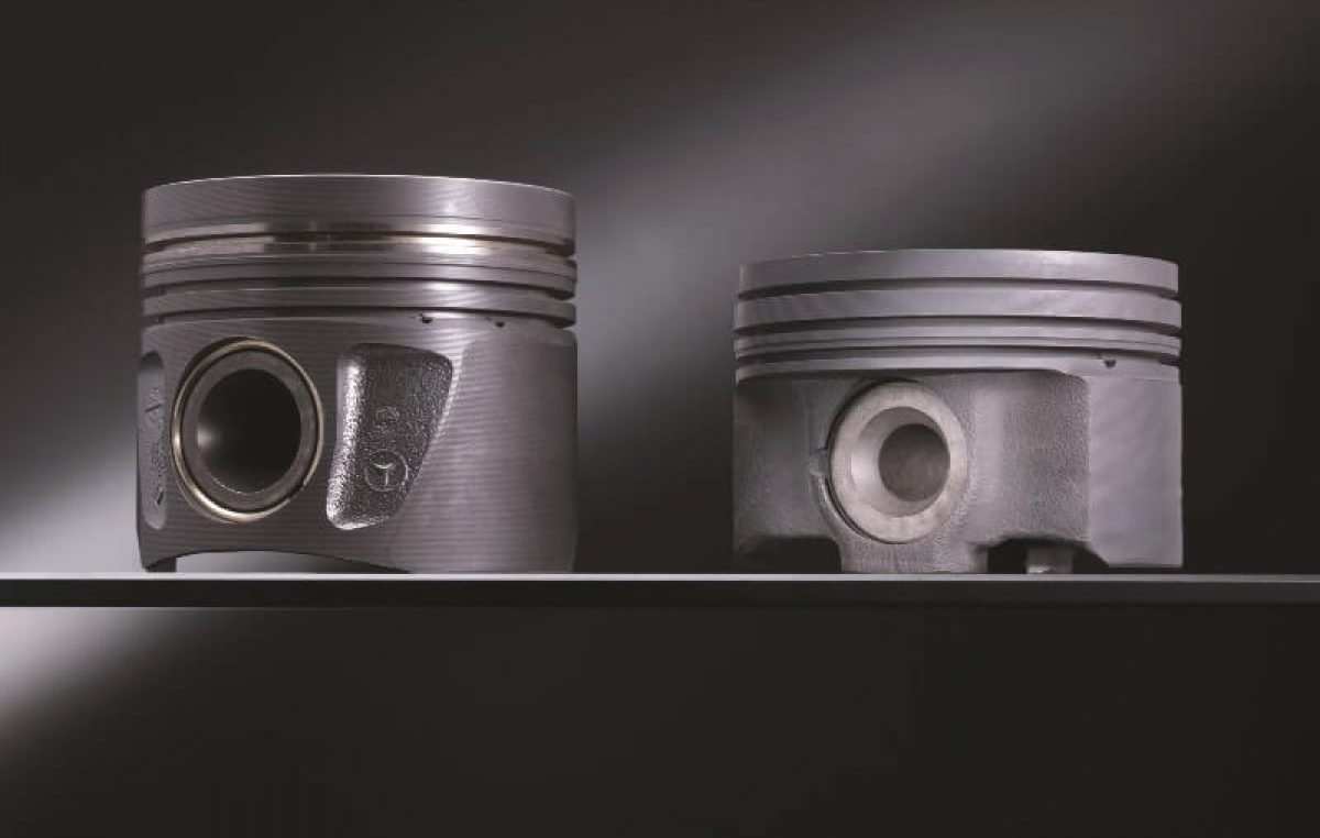 Tα καινοτόμα πιστόνια χάλυβα της Mercedes-Benz συμβάλλουν στην οικονομία καυσίμου. 